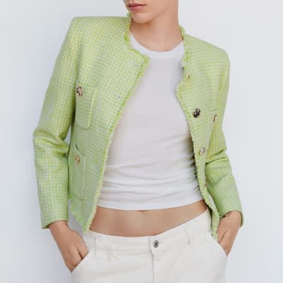 Lime Pocket Tweed Blazer