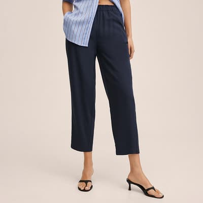 Navy Cropped Trouser