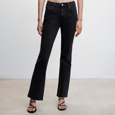 Black Denim Low-Rise Flared Jeans