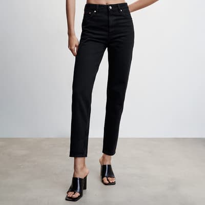 Black Denim Mom High-Waist Jeans