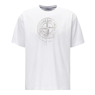 White Chest Logo Cotton T-Shirt