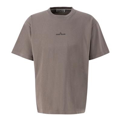 Grey Small Logo Cotton T-Shirt