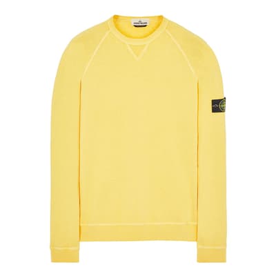 Yellow Malfile Garment Dyed Cotton Sweatshirt