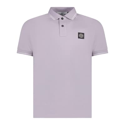 Lavender Pique Cotton Blend Polo Shirt