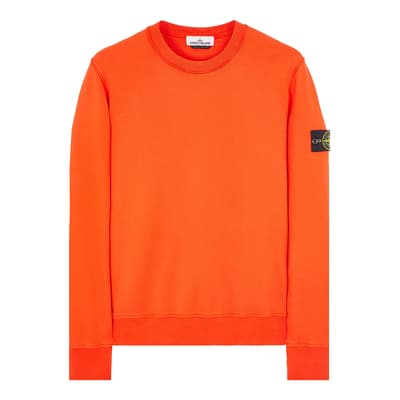 Orange Cotton Fleece Sweatshirt