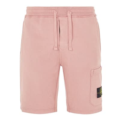 Pale Pink Garment Dyed Cotton Shorts