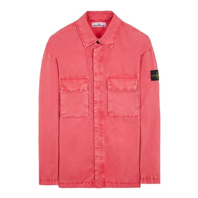 Washed Pink Old Treatment Cotton Overshirt