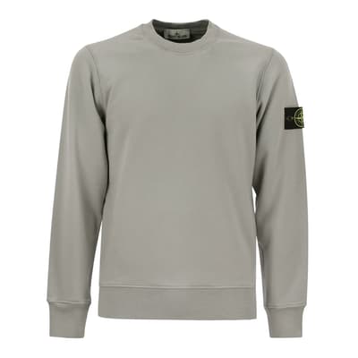 Pale Grey Crew Neck Cotton Sweatshirt