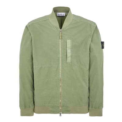 Green Cupro Cotton Twill Jacket