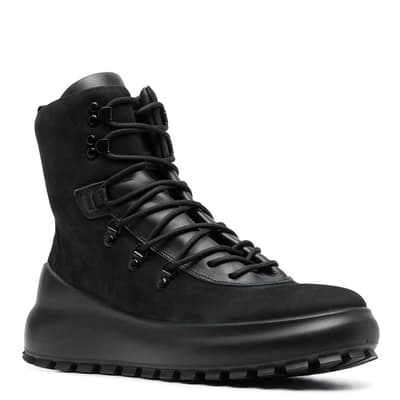 Black Field Leather Boots