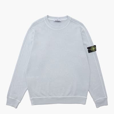 Light Grey Garment Dyed Cotton Sweatshirt