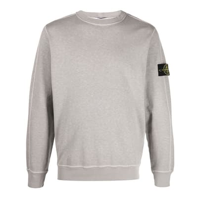 Grey Garment Dyed Cotton Sweatshirt