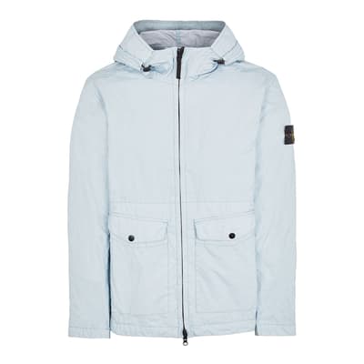 Sky Blue Hooded Quilted Jacket