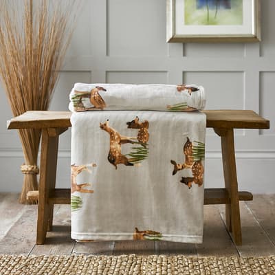 Deer Printed Flannel Fleece 
