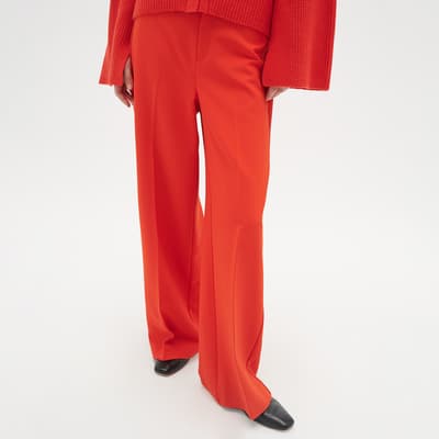 Red Pleated Trousers