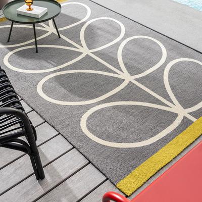 Giant Linear Stem Slate Outdoor Runner Rug, 70x300cm