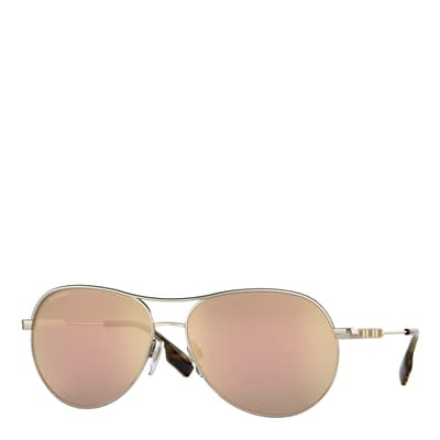 Women's Gold Burberry Sunglasses 59mm