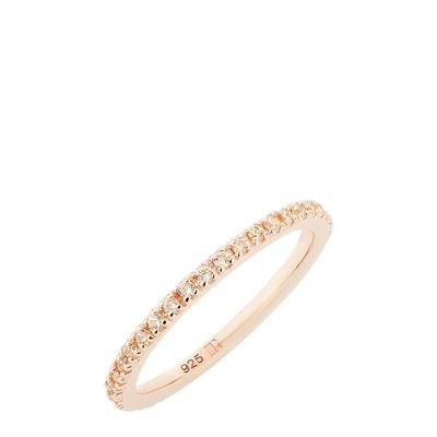 Gold Stacking Ring with Champagne Stones