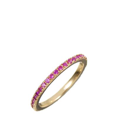 Gold Stacking Ring with Pink Stones