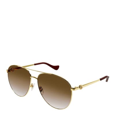 Women's Gold Gucci Sunglasses 61mm