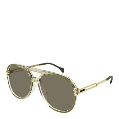 Men's Gold Gucci Sunglasses 57mm