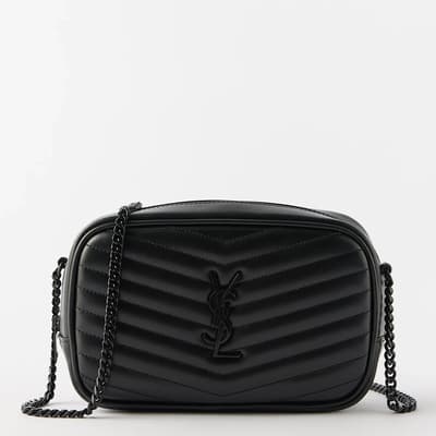 Black YSL Lou Mini Quilted Leather Cross-Body Bag