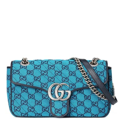 Gucci Marmont GG Multicolor Small Shoulder Bag In Blue