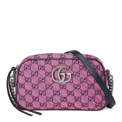 Gucci Marmont GG Multicolor Small Shoulder Bag In Pink