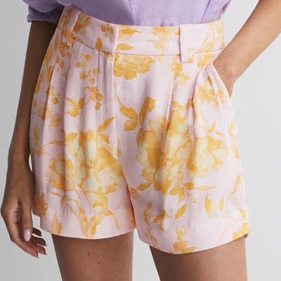 Pink Bonnie Printed Tailored Shorts