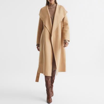 Camel Valentina Longline Wool Blend Coat