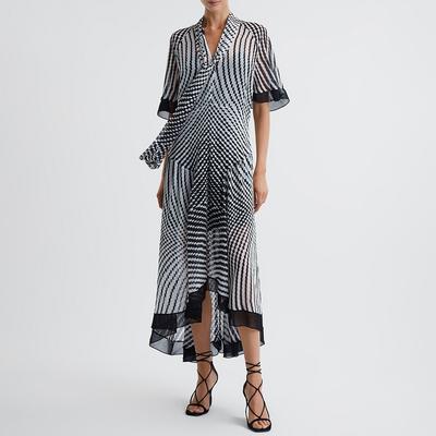 Black Anaya Check Midi Dress