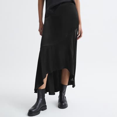 Ivory Inga Asymmetric Slip Skirt
