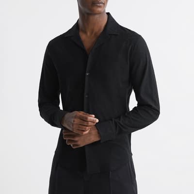 Black Ledger Long Sleeve Cotton Shirt