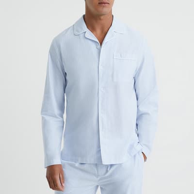 Blue Westley Cotton Pyjama Shirt