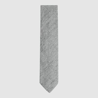 Grey Levanzo Polka Dot Silk Blend Tie
