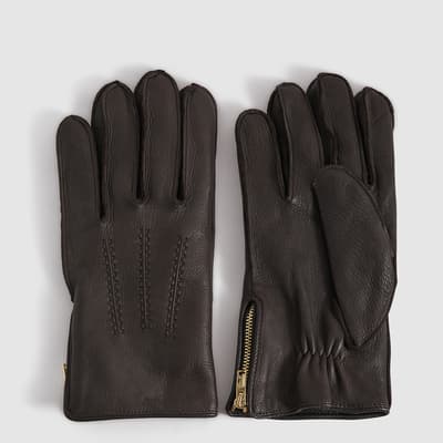 Dark Brown Lowa Leather Gloves