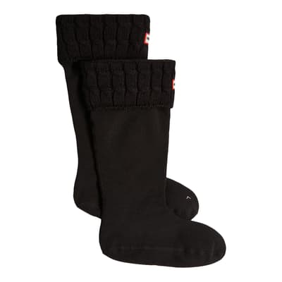 Black Tall 6 Stitch Boot Socks 