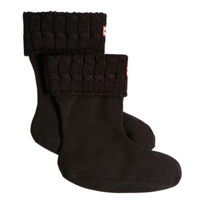 Black Short 6 Stitch Boot Socks 