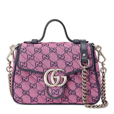Gucci Pink GG Marmont 2.0 Top Handle Bag
