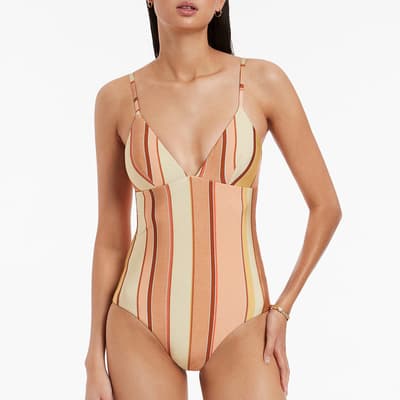 Multi Fira Stripe V-Neckline Swimsuit