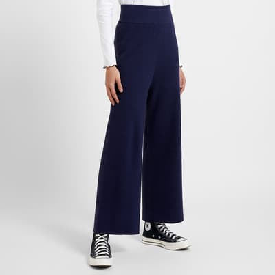 Navy Comfort Recycled Knit Trousers