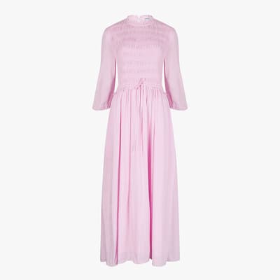 Pink Bali Viscose Midi Dress                                                                          