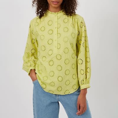 Lime Daisy Cut Out Long Sleeve Shirt                                                                                                