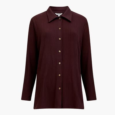 Brown Ribbed Jersey Shirt