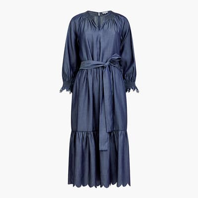 Blue Chambray Midi Dress