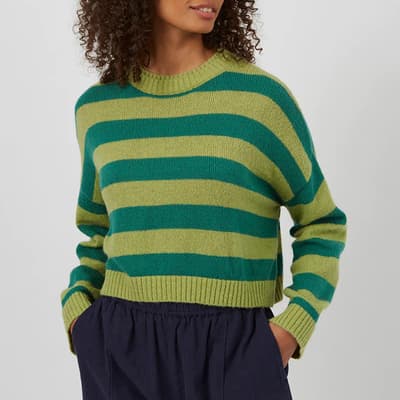 Green Summer Stripe Knitted Jumper                                                                                                                                                                                                                             