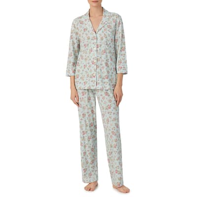 Sage Floral Long Pyjama Set
