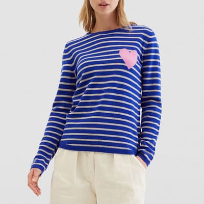 Blue Heart Breton Wool Blend Sweater