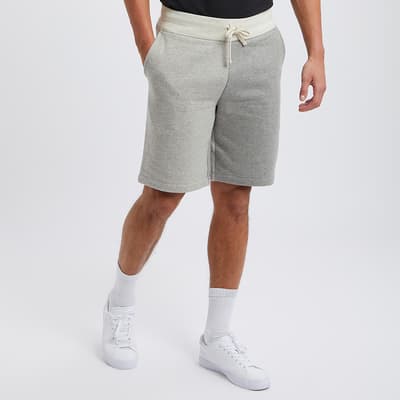 Grey Fleece Cotton Blend Shorts
