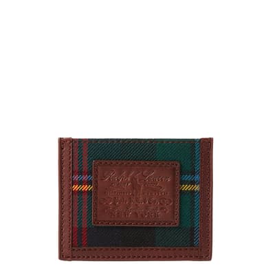 Tartan Wool Leather Card Holder